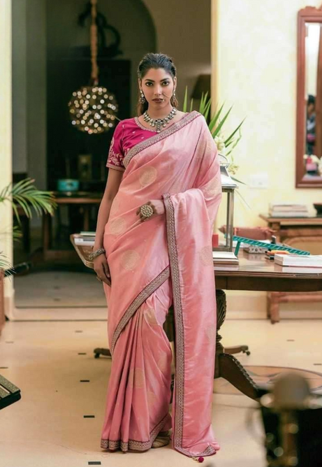 Blush Petal Pure Dola Silk Saree