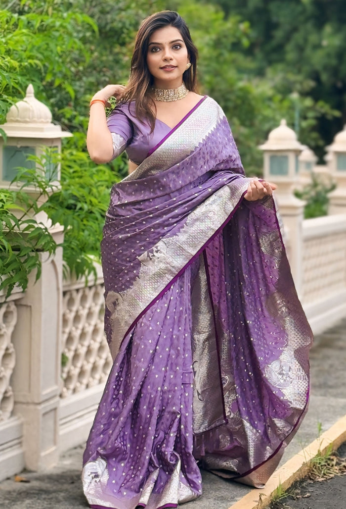 Purple Dusk Banarasi Silk Saree