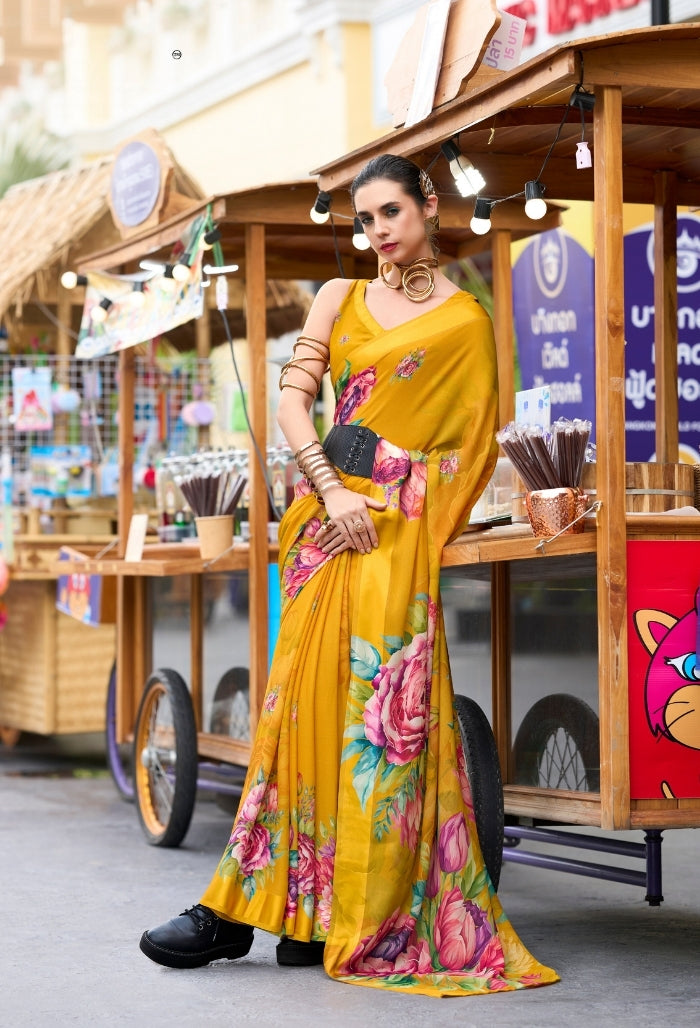 Amber Aura Pure Georgette Saree