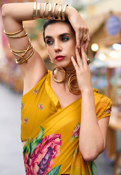 Amber Aura Pure Georgette Saree