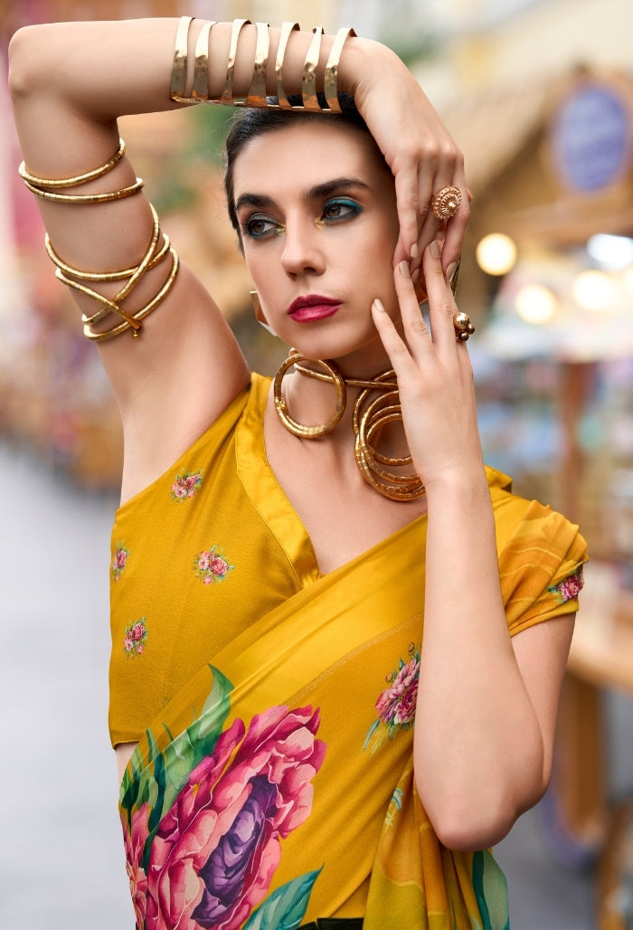 Amber Aura Pure Georgette Saree