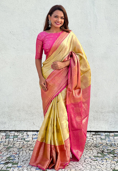 Golden Aura Tissue Silk Saree