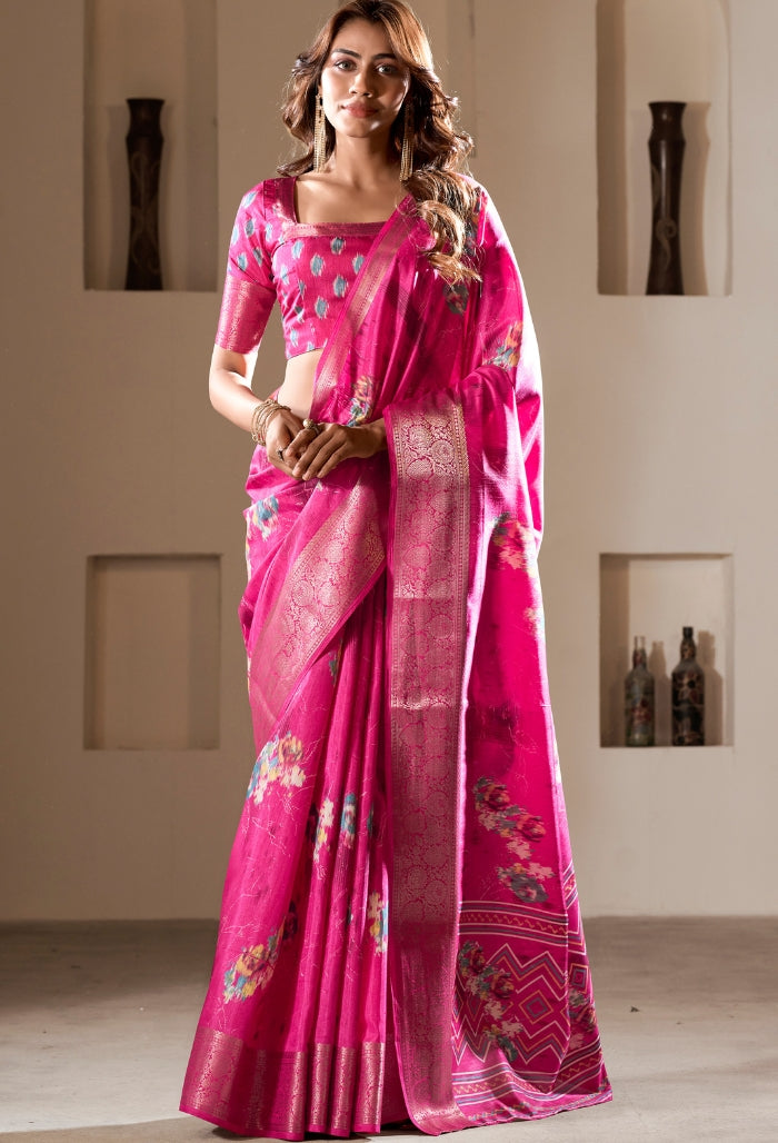 Blush Blossom Dola Silk Saree