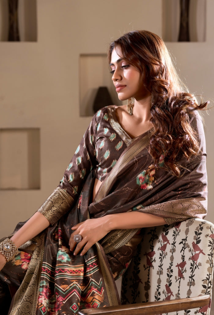 Earthly Elegance Dola Silk Saree