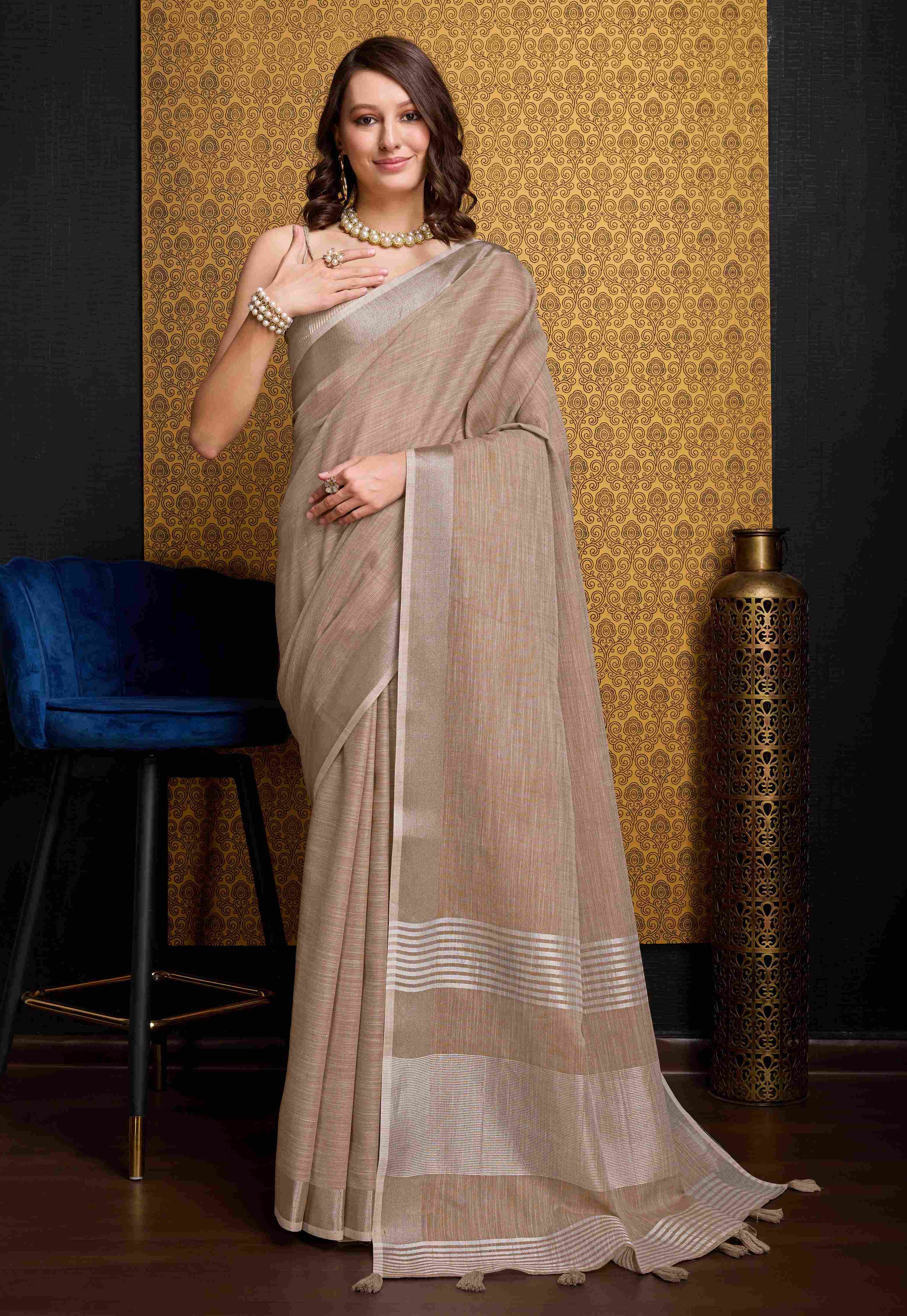 Chiku Linen Saree