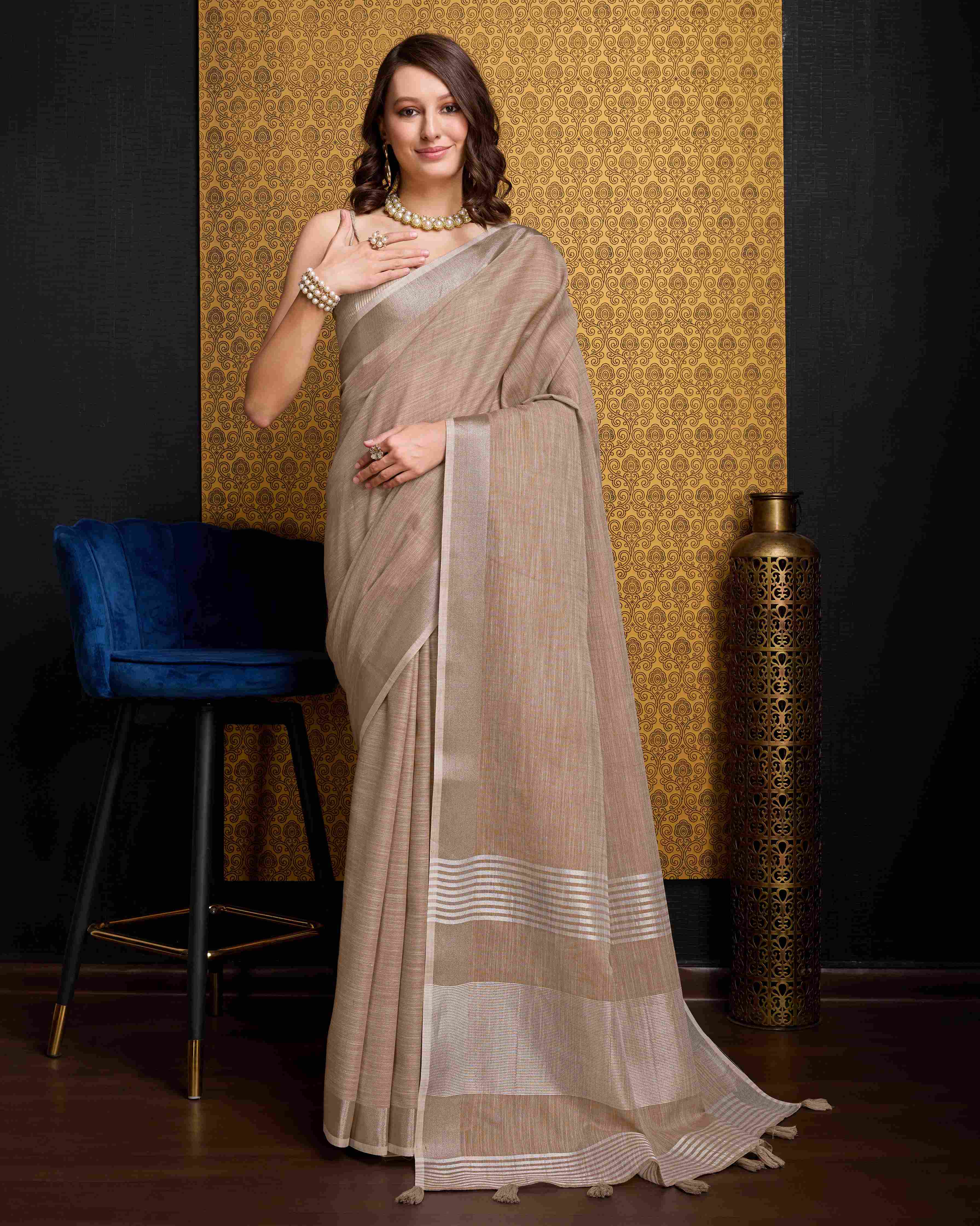 Chiku Linen Saree