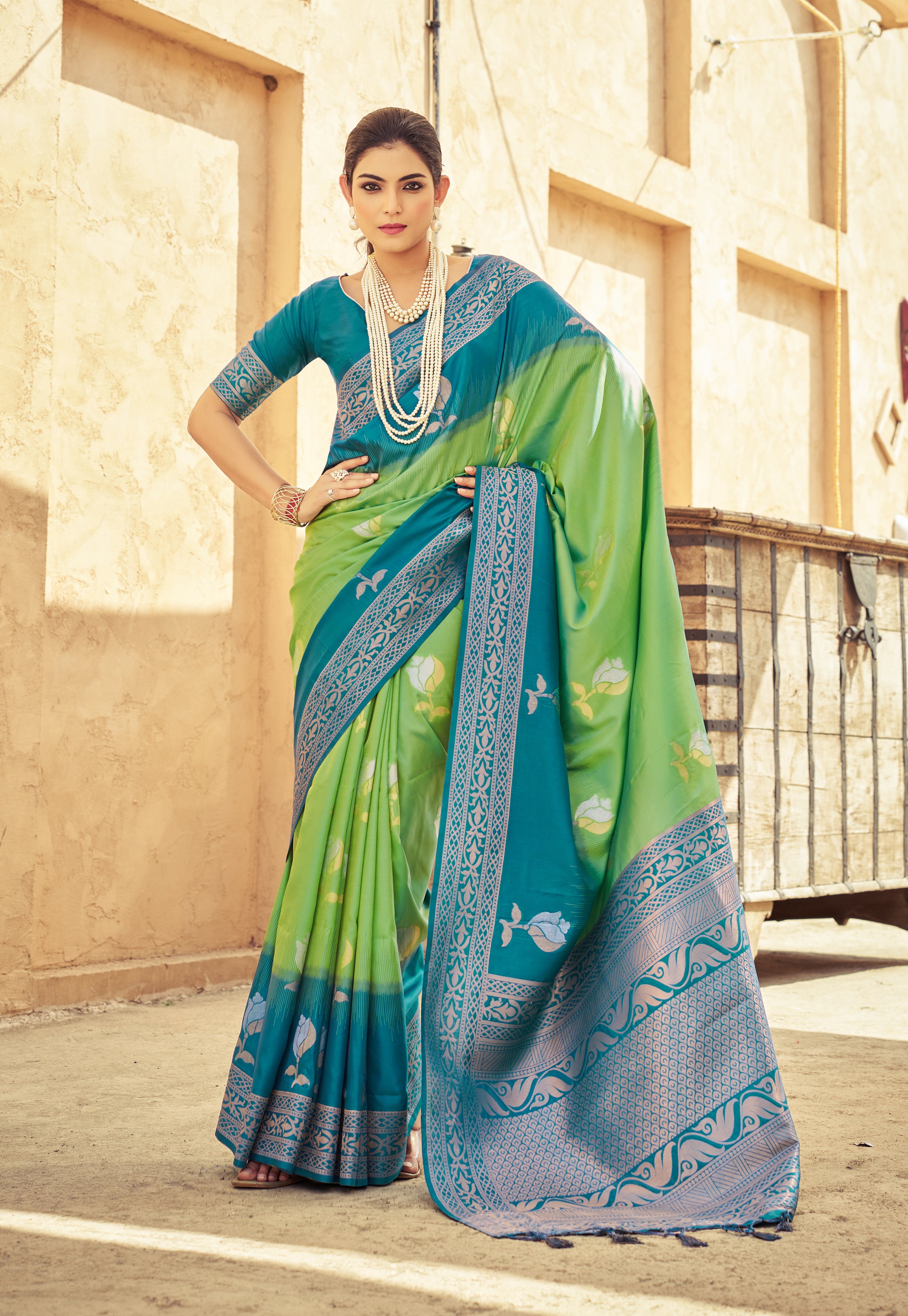 Refreshing Green Soft Silk Saree