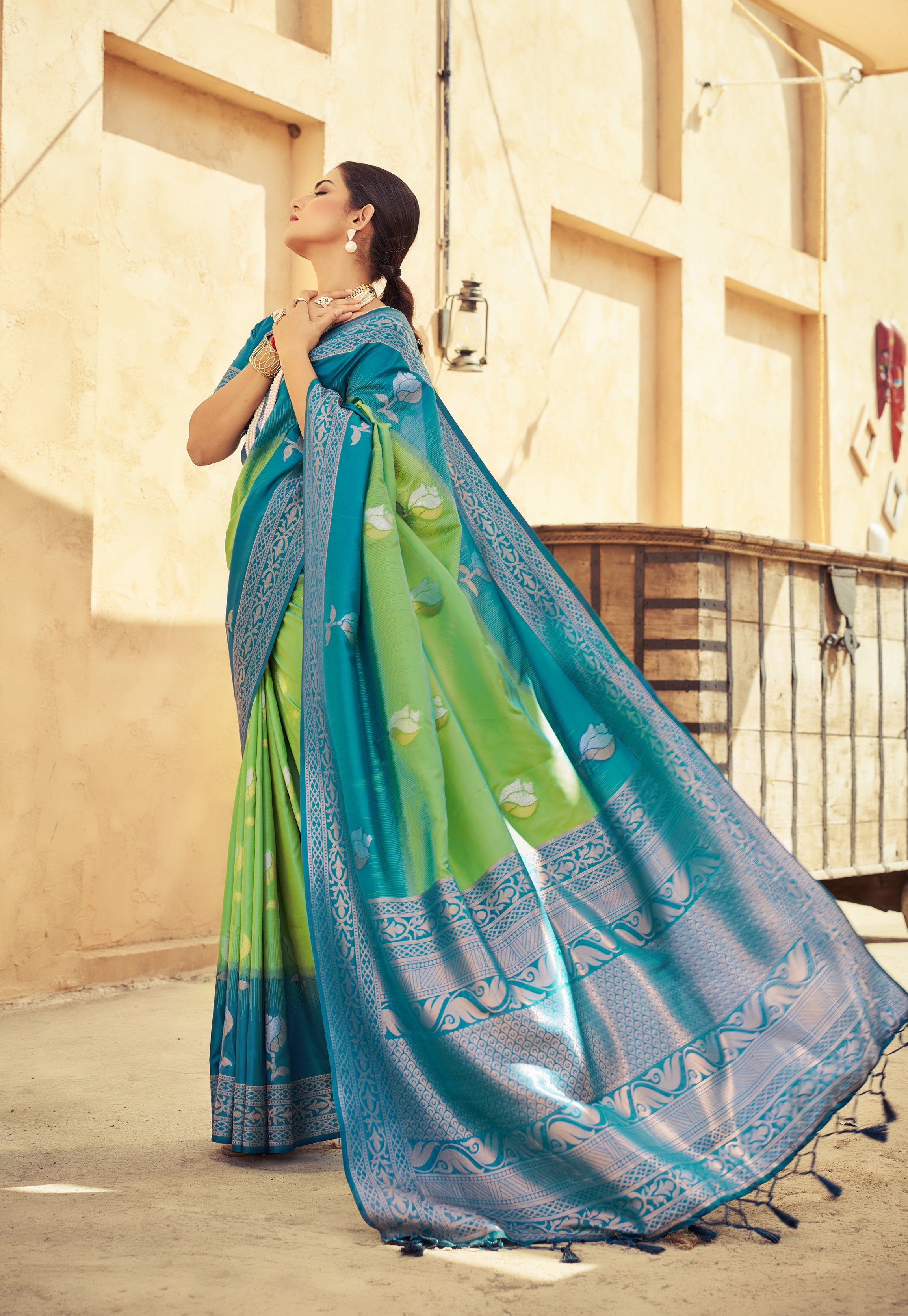 Refreshing Green Soft Silk Saree