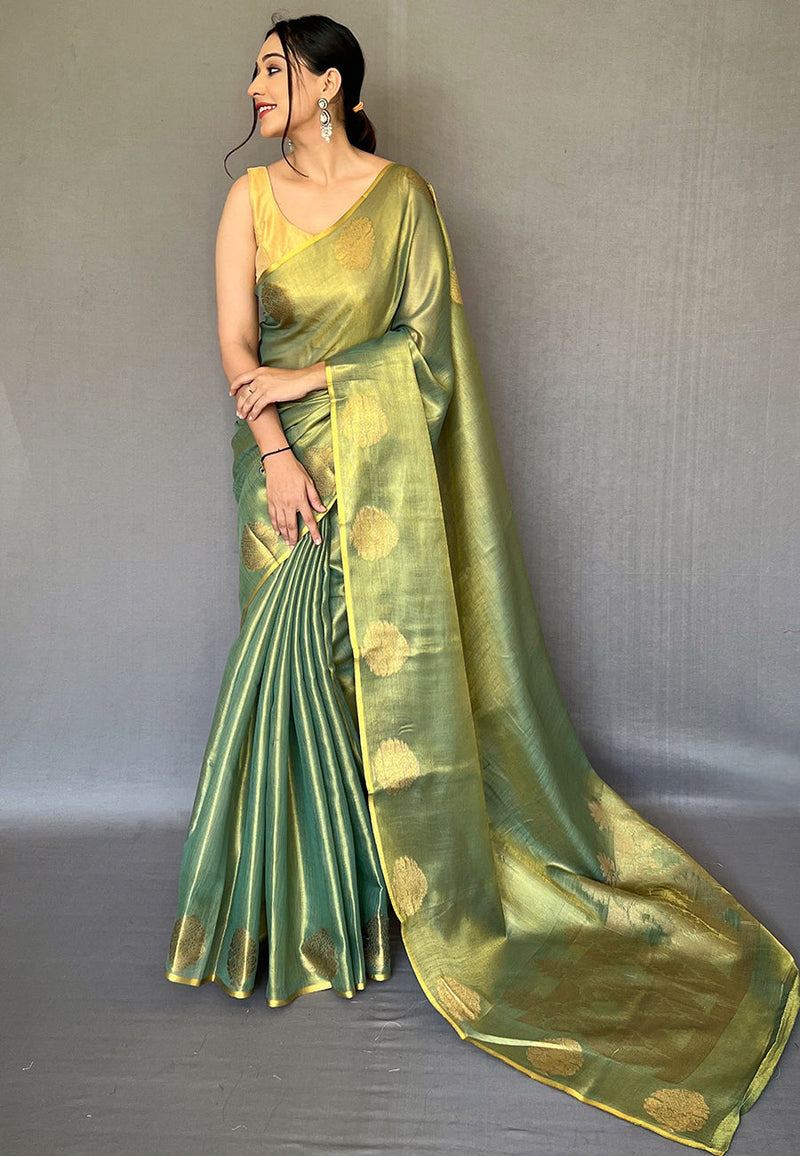 Fresh Green Silk Saree