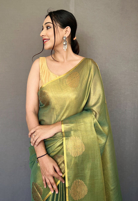 Fresh Green Silk Saree