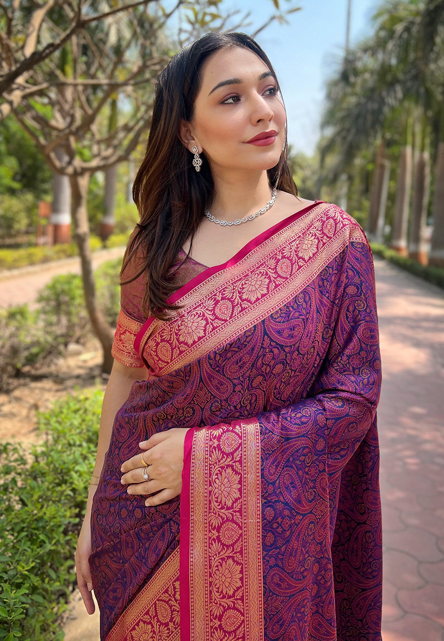 Orchid Mist soft Kashmiri silk