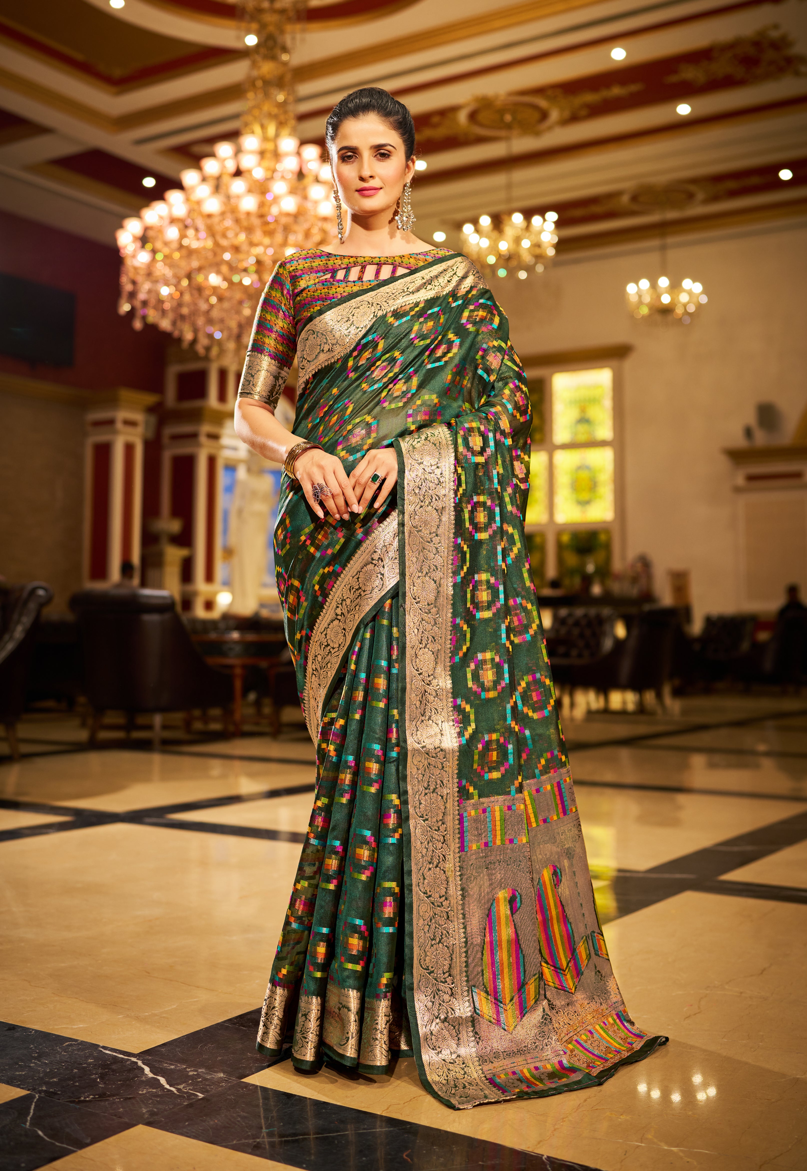 Fresh Green Organza Saree