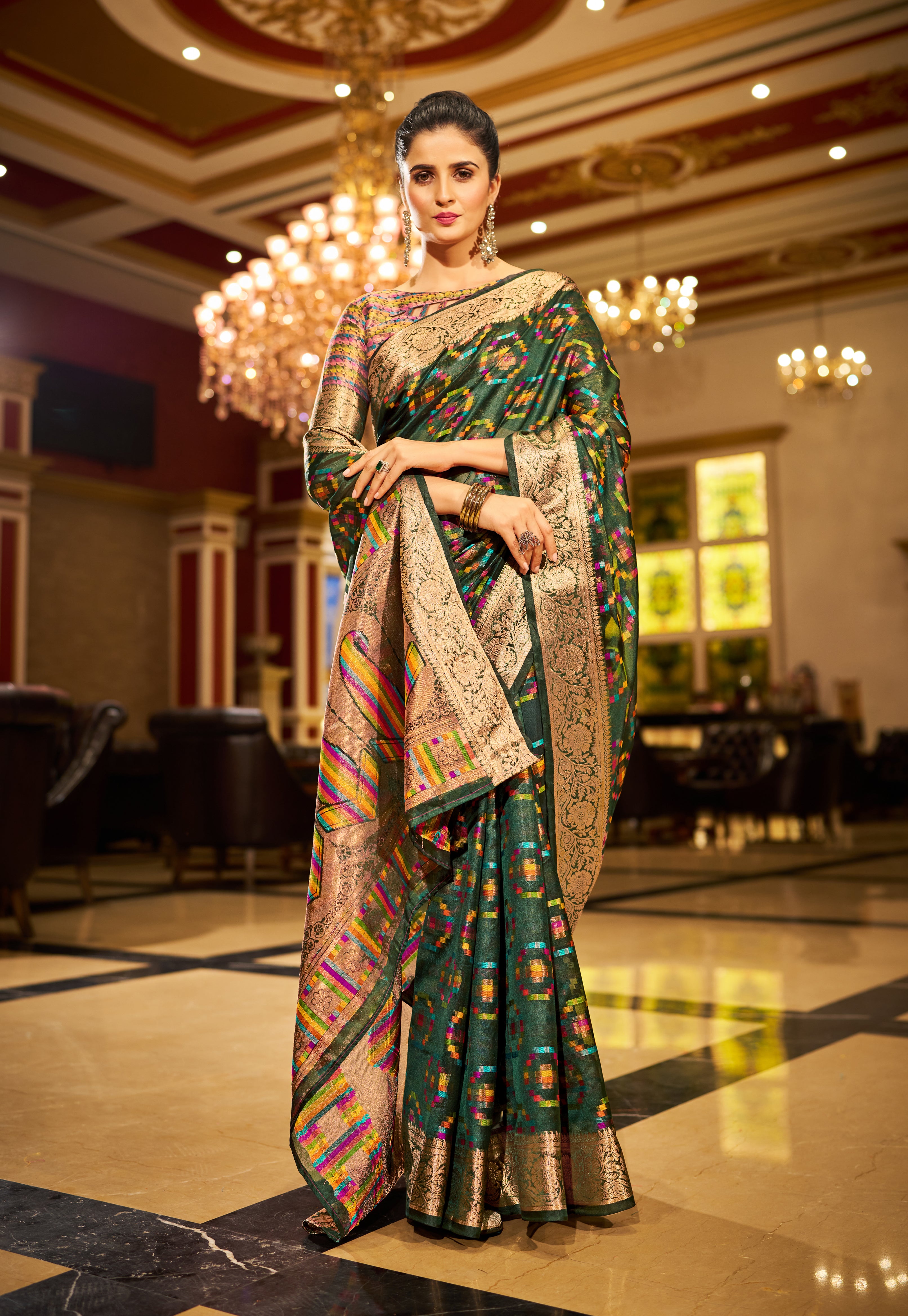 Fresh Green Organza Saree