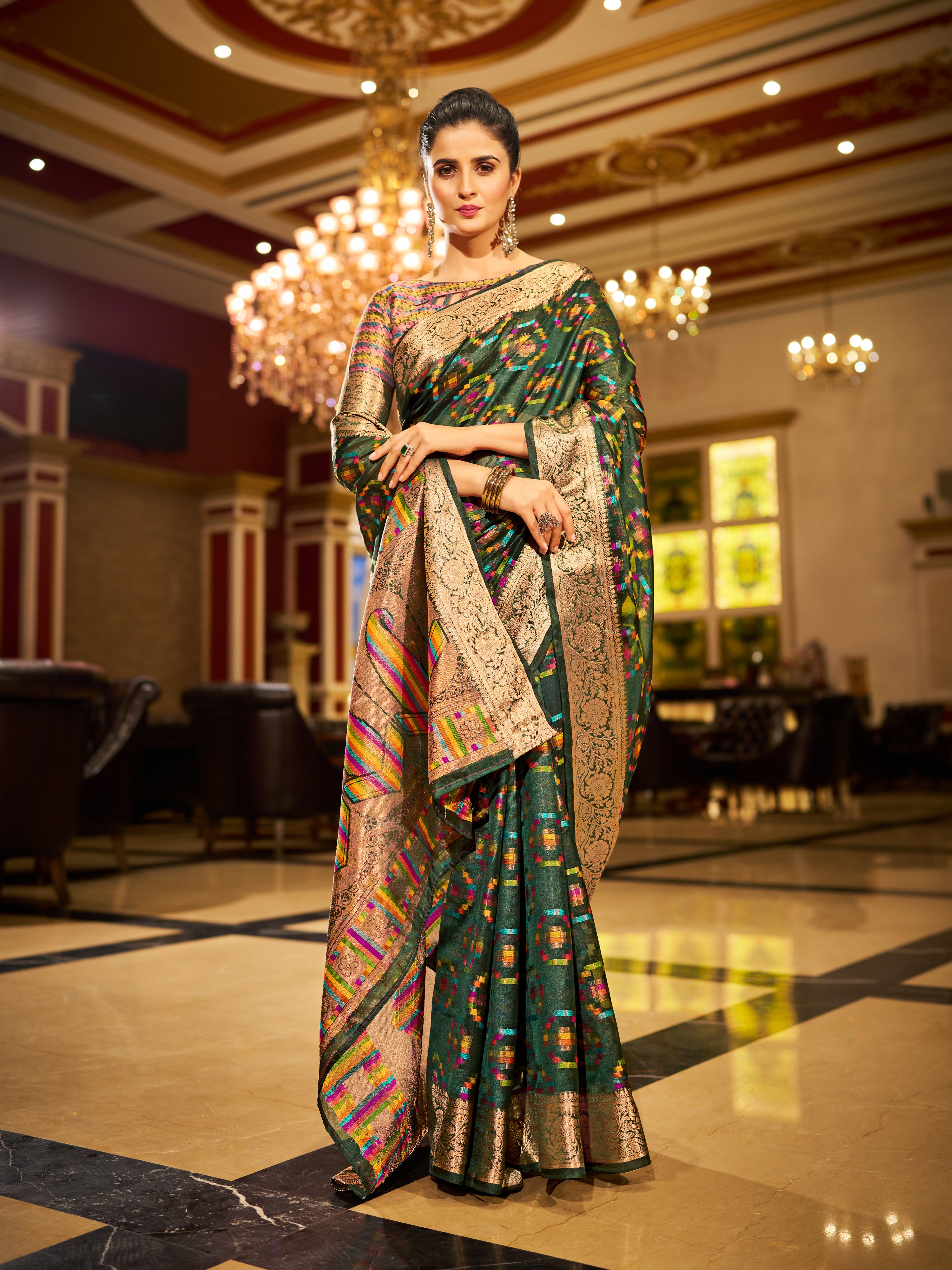 Fresh Green Organza Saree