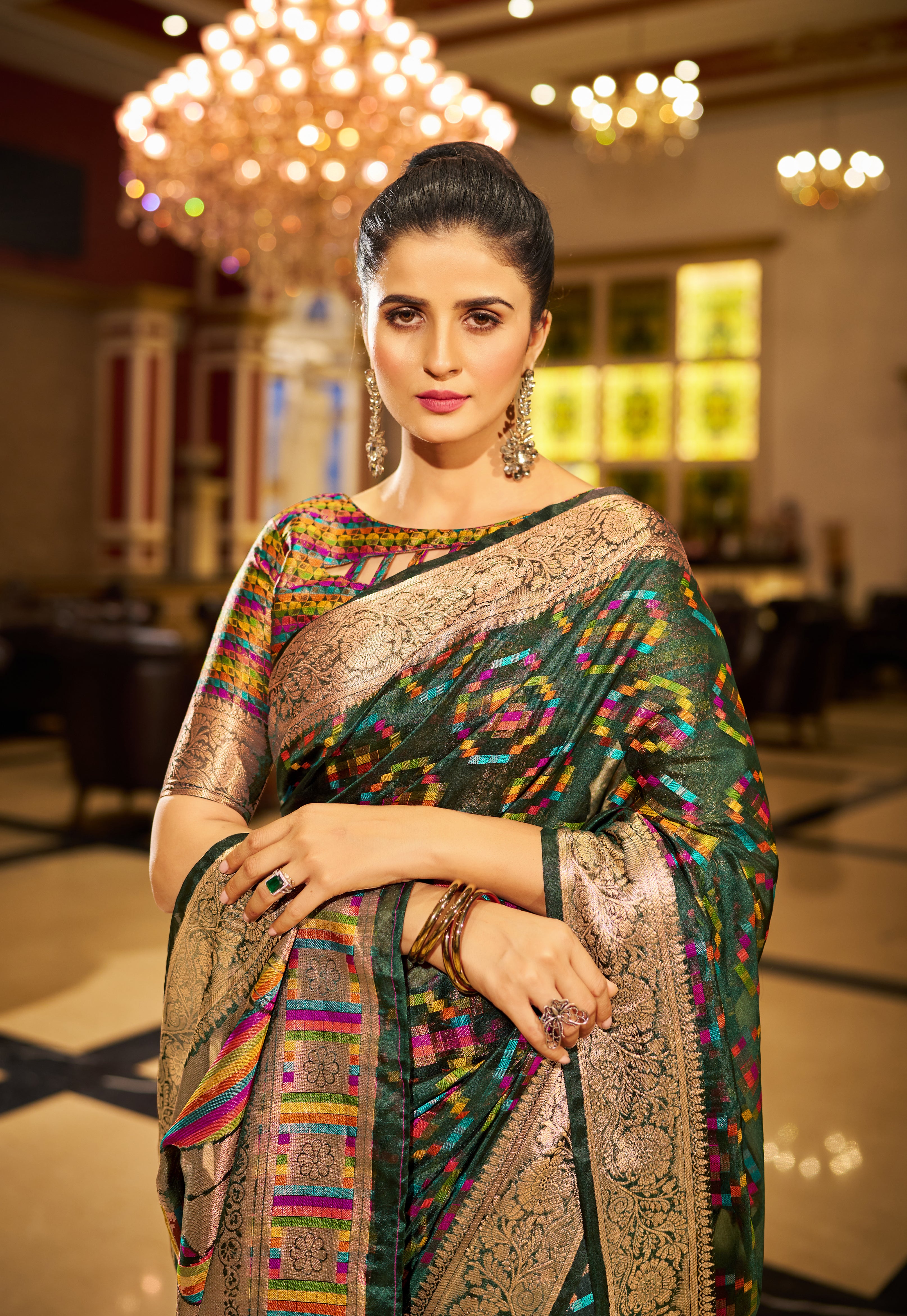 Fresh Green Organza Saree