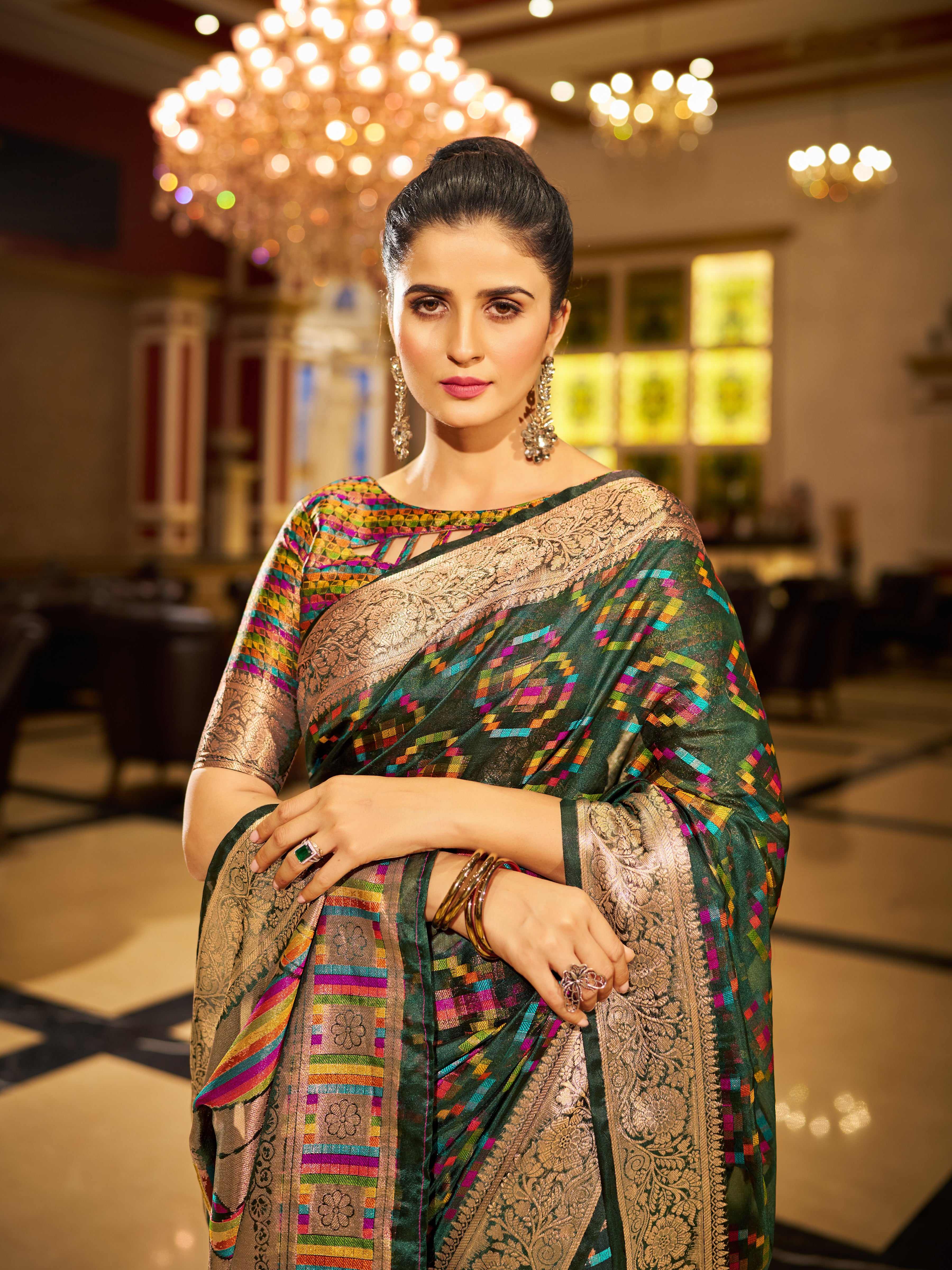 Fresh Green Organza Saree