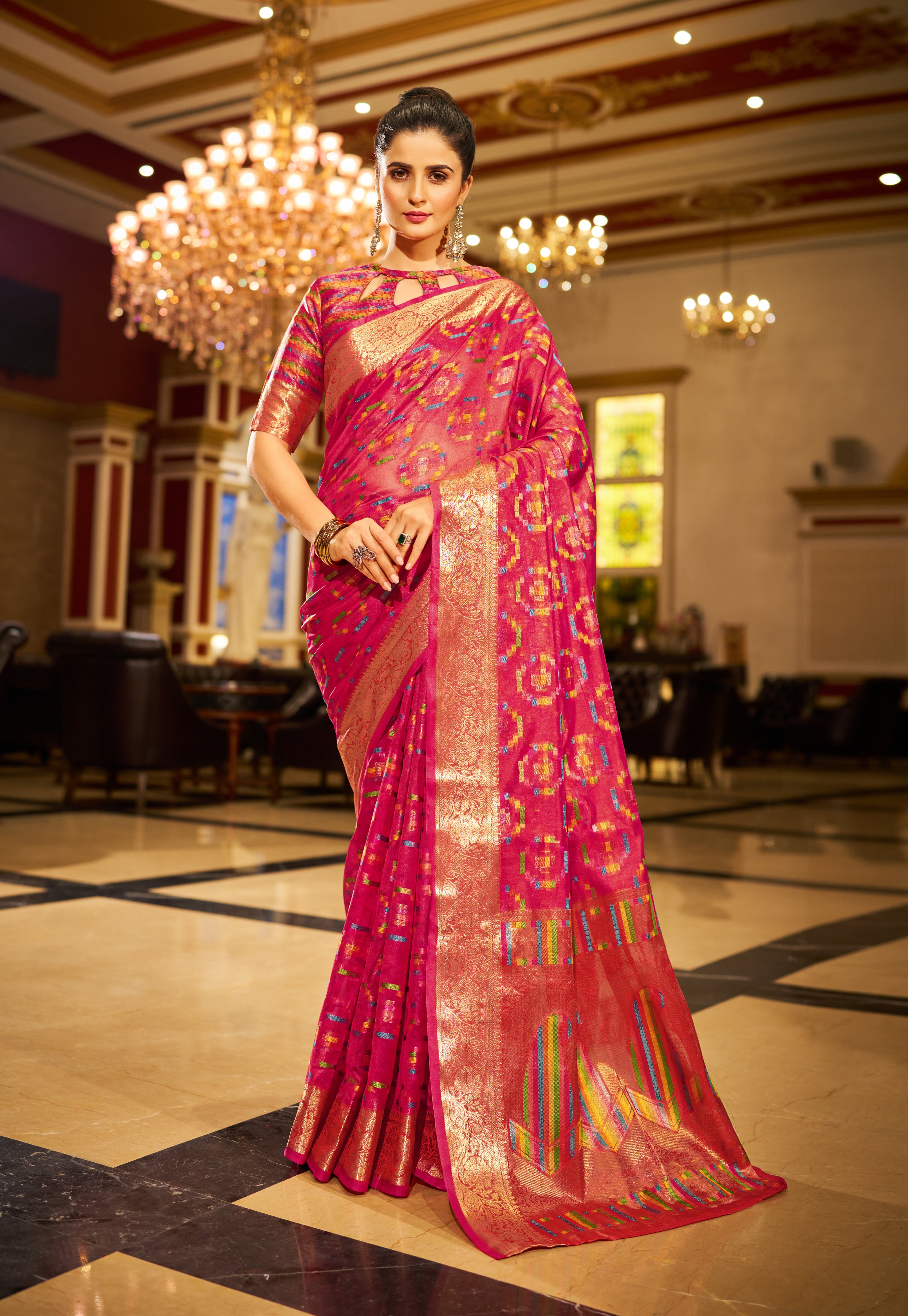 Soft Pink Organza Saree