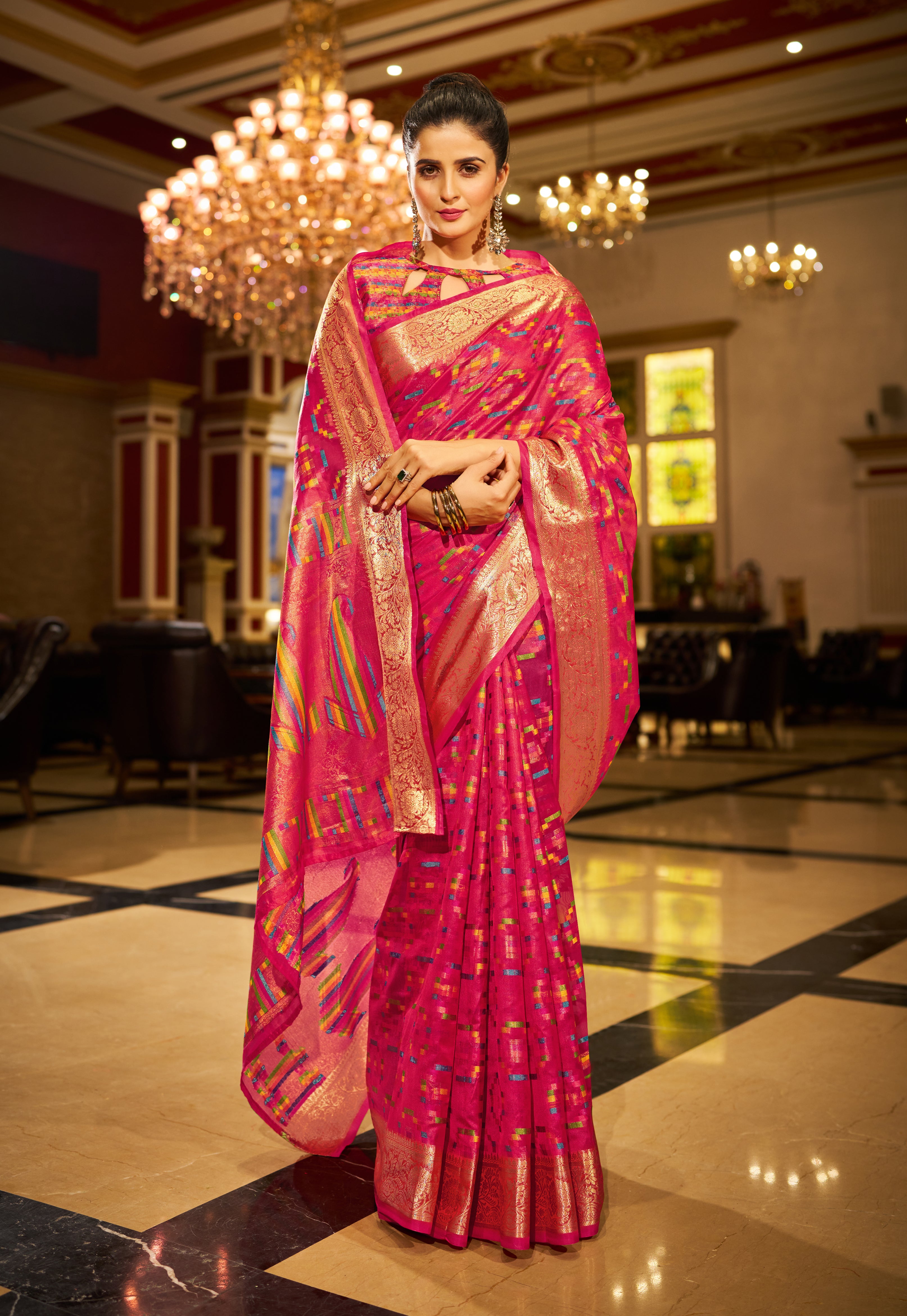 Soft Pink Organza Saree