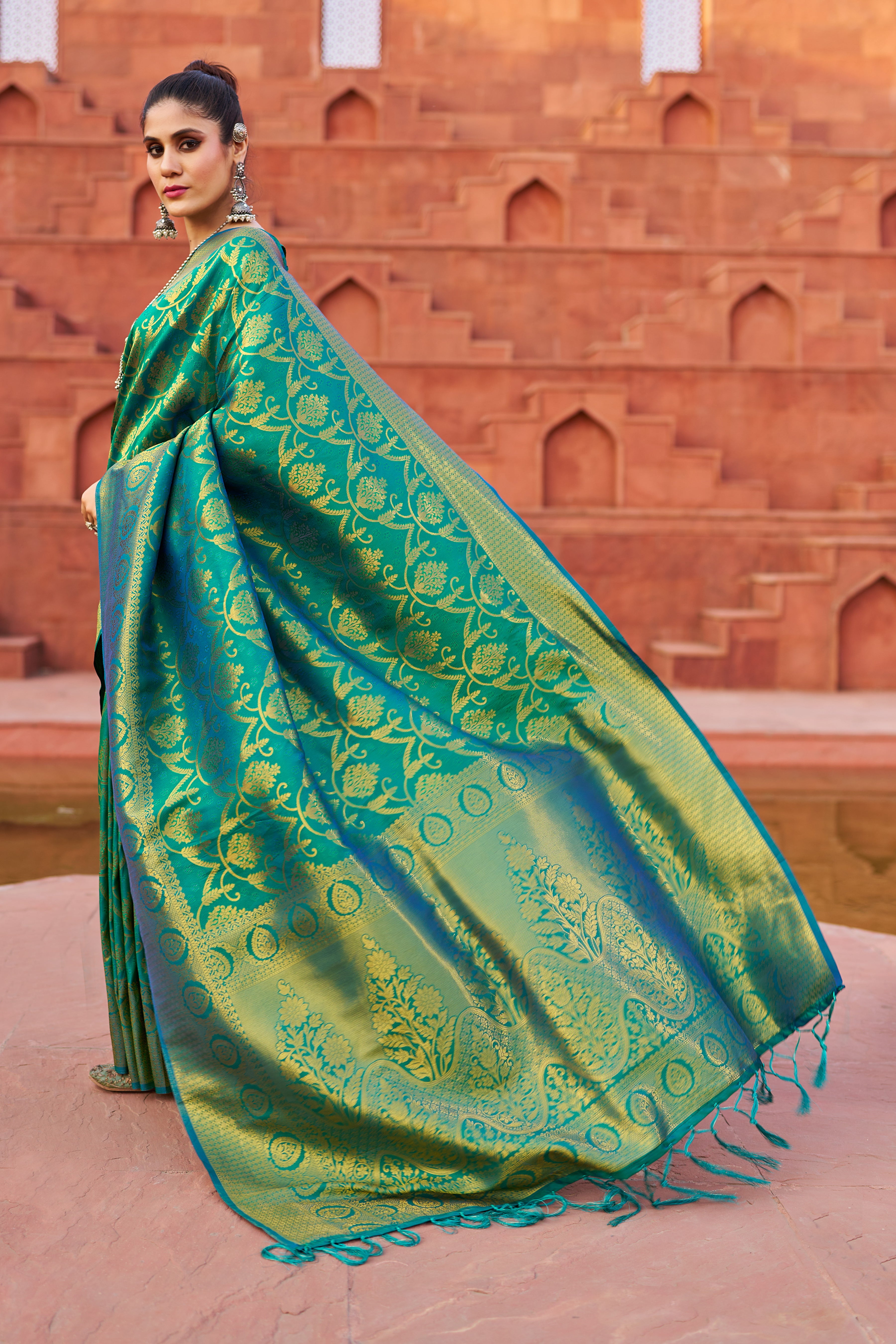 Vibrant Green Soft Silk Saree