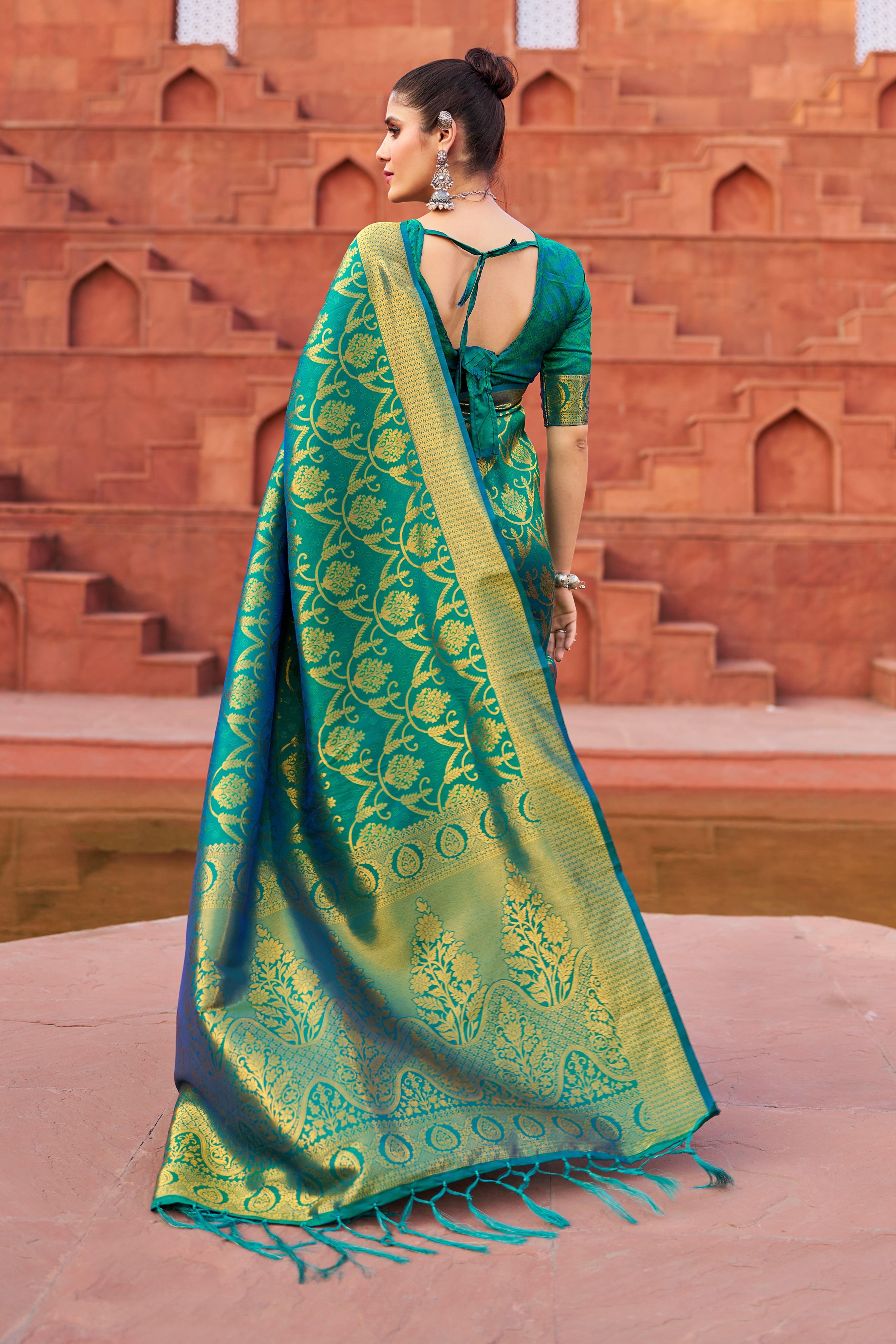 Vibrant Green Soft Silk Saree