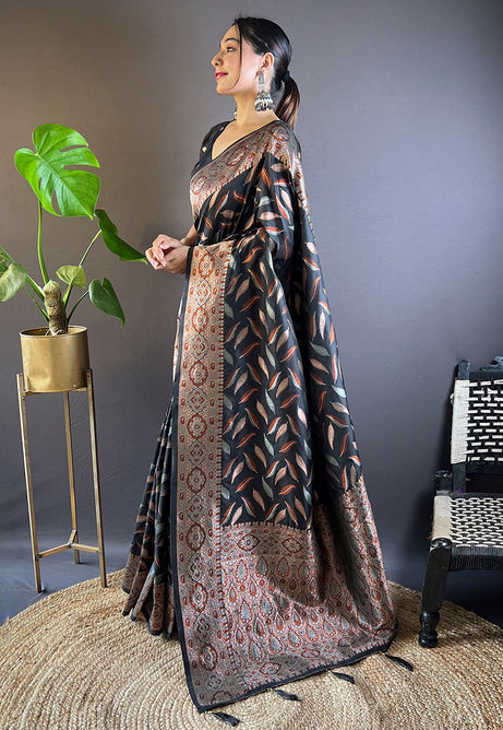 Timeless Black Soft Silk Saree
