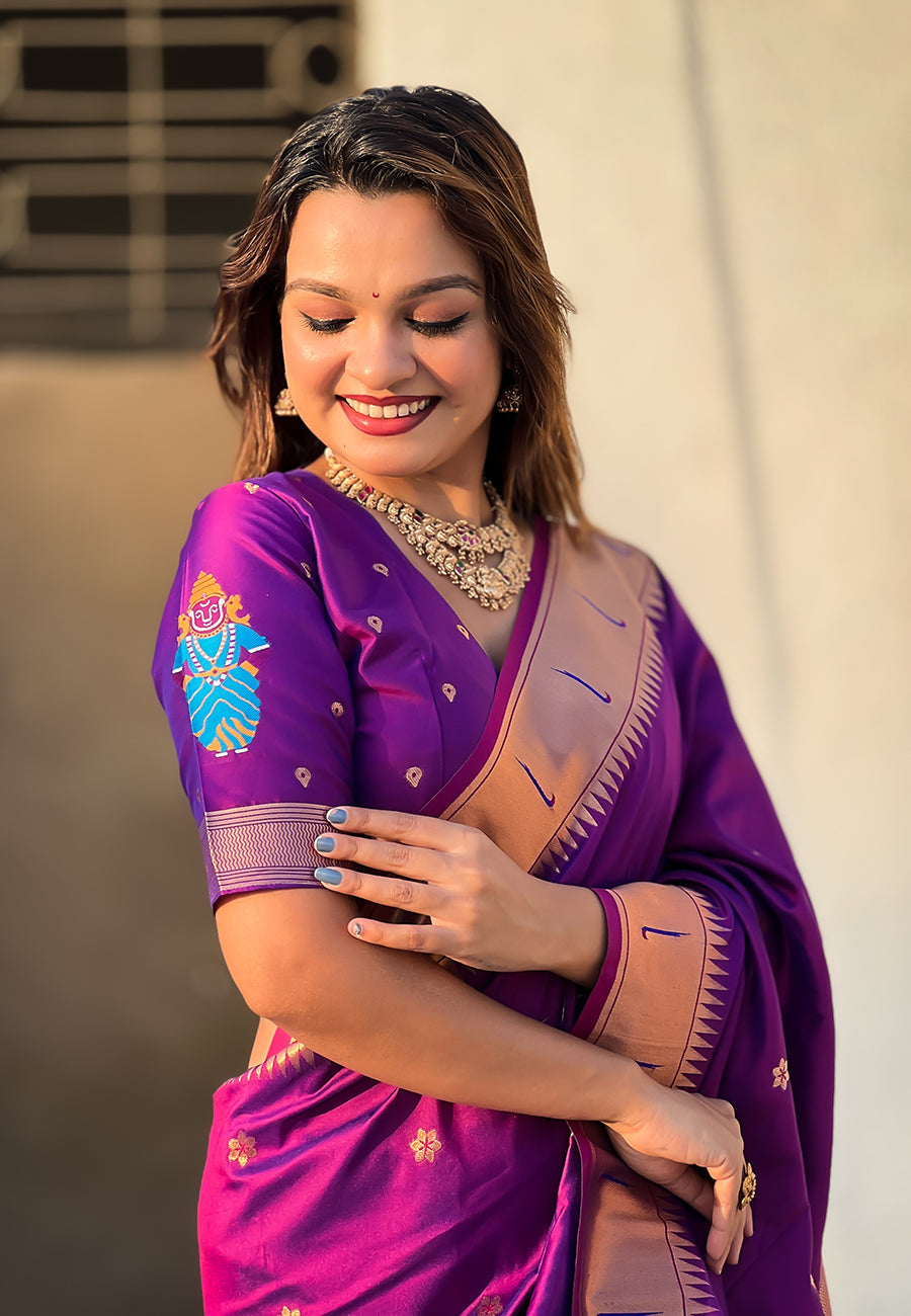 Royal Violet Silk Saree