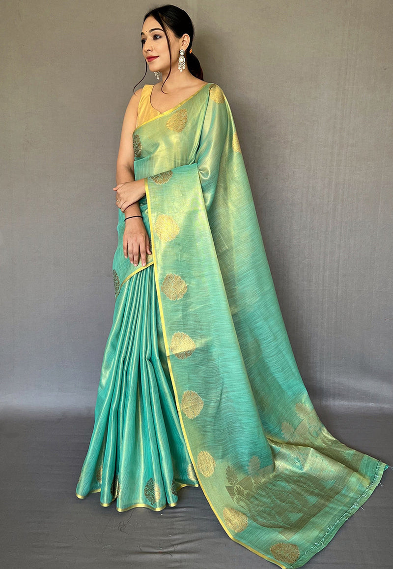 Refreshing Sky Blue Silk Saree