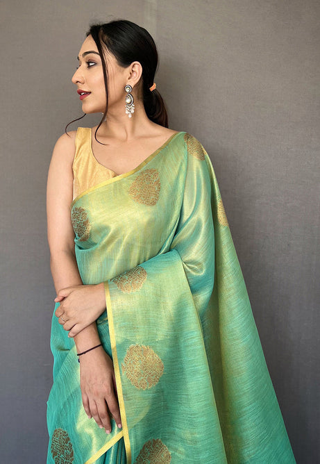 Refreshing Sky Blue Silk Saree