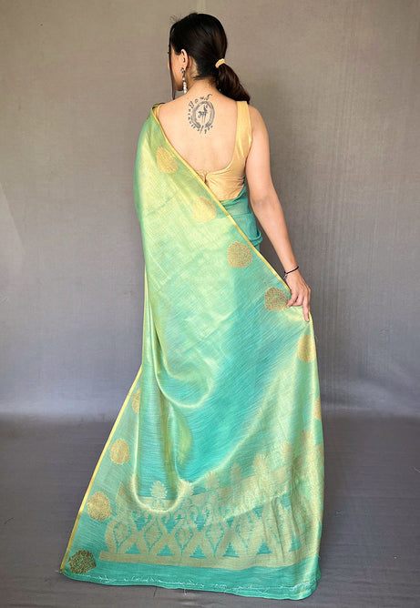 Refreshing Sky Blue Silk Saree
