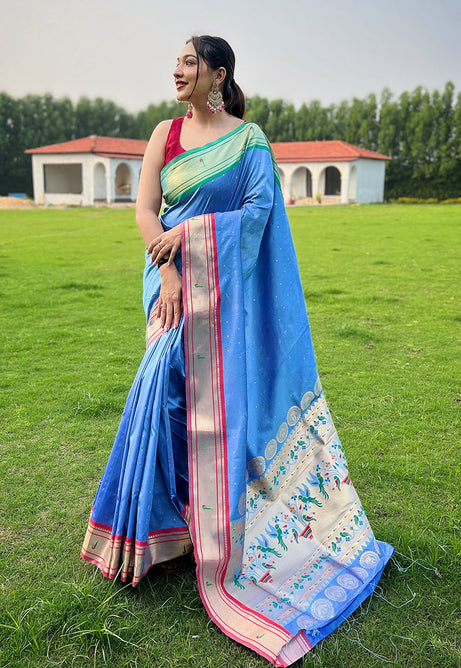 Classic Blue Silk Saree