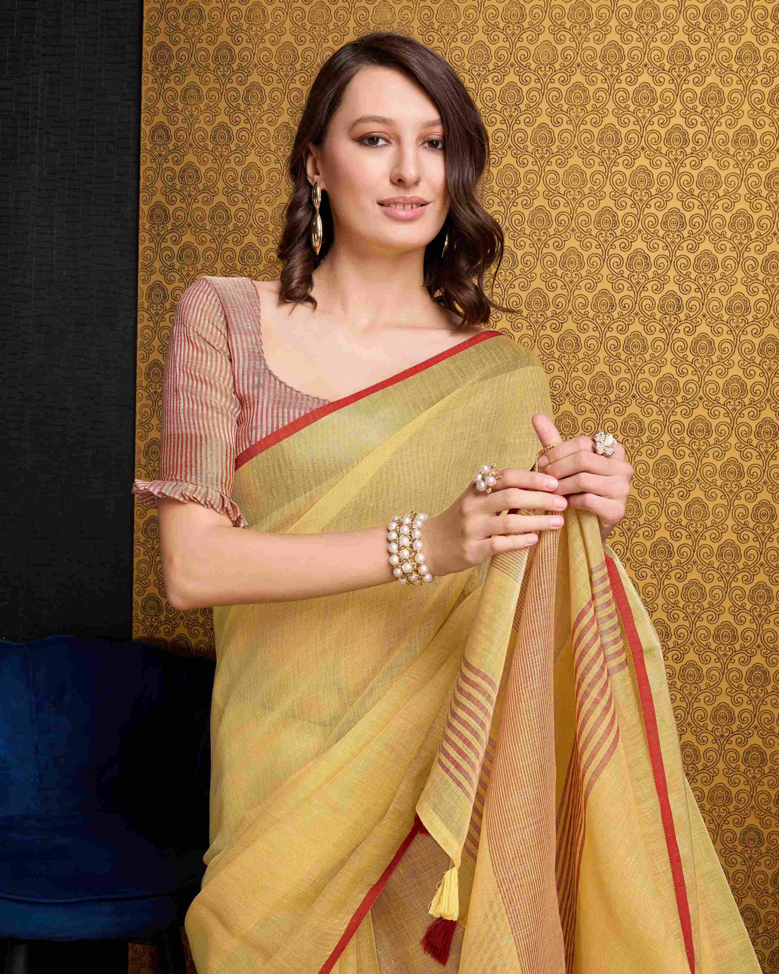 Sunshine Yellow Linen Saree