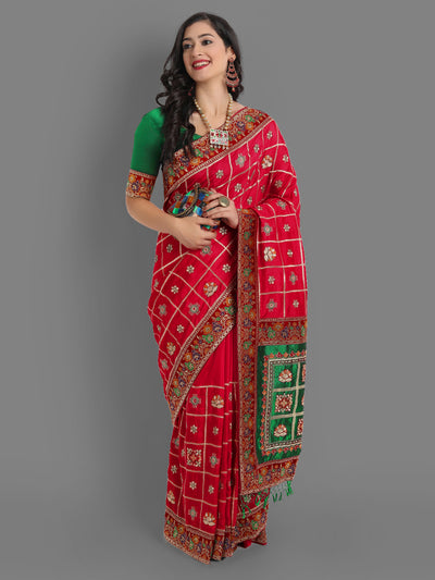Buy Cherry Red Woven Patola Saree Online at Best Price - kalaashree